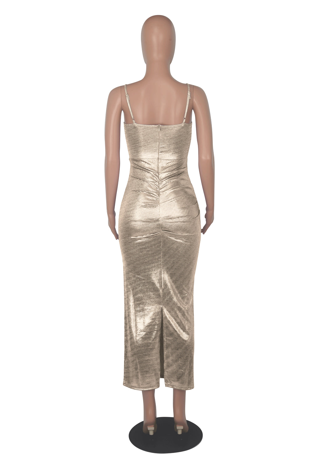 Women Sexy Pleated Straps Bodycon Dress 16