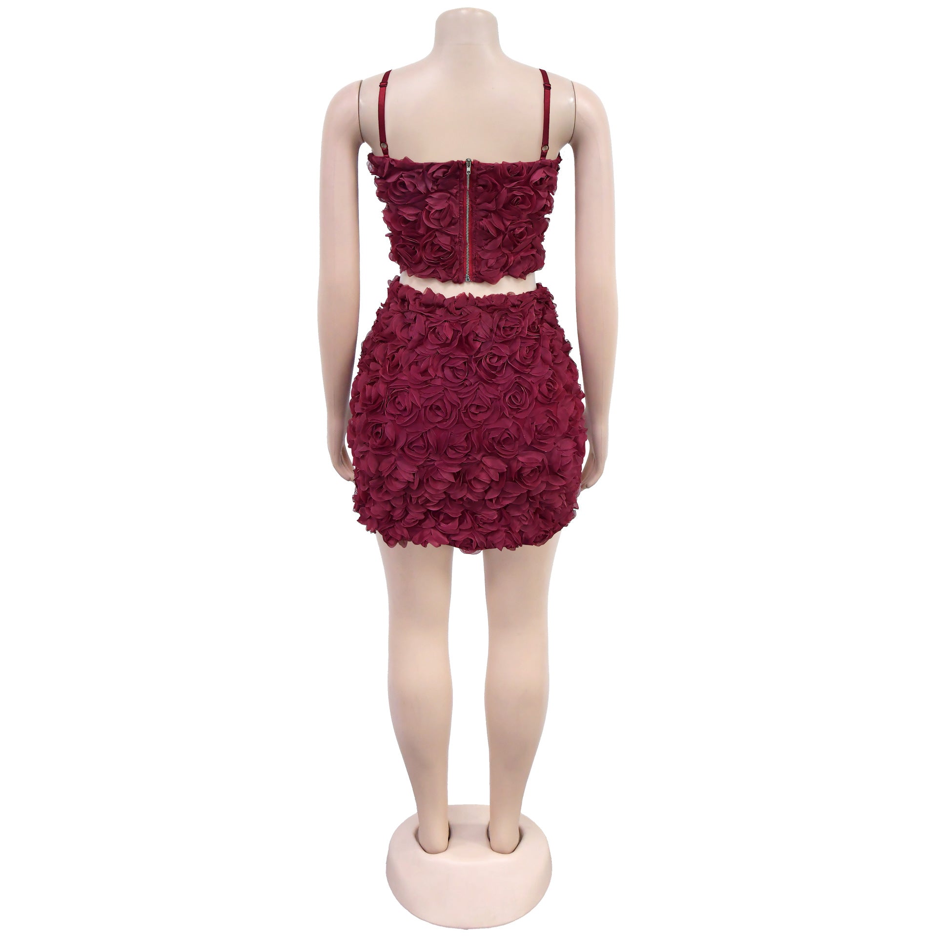 Women strapless sexy top and skirt two pieces set 9