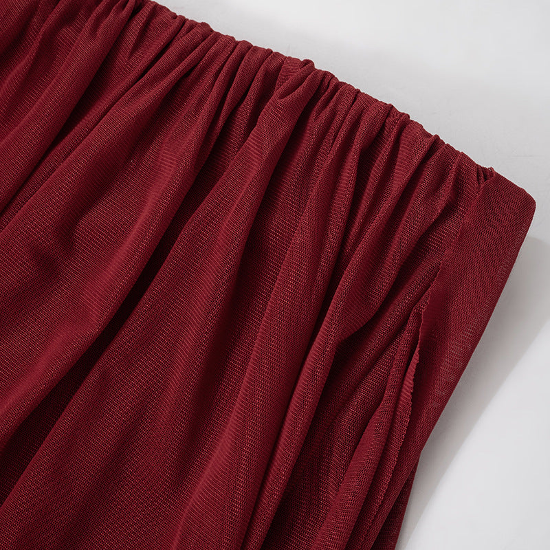 Women's Autumn Winter Strapless Mesh Patchwork Bodycon Dress 14