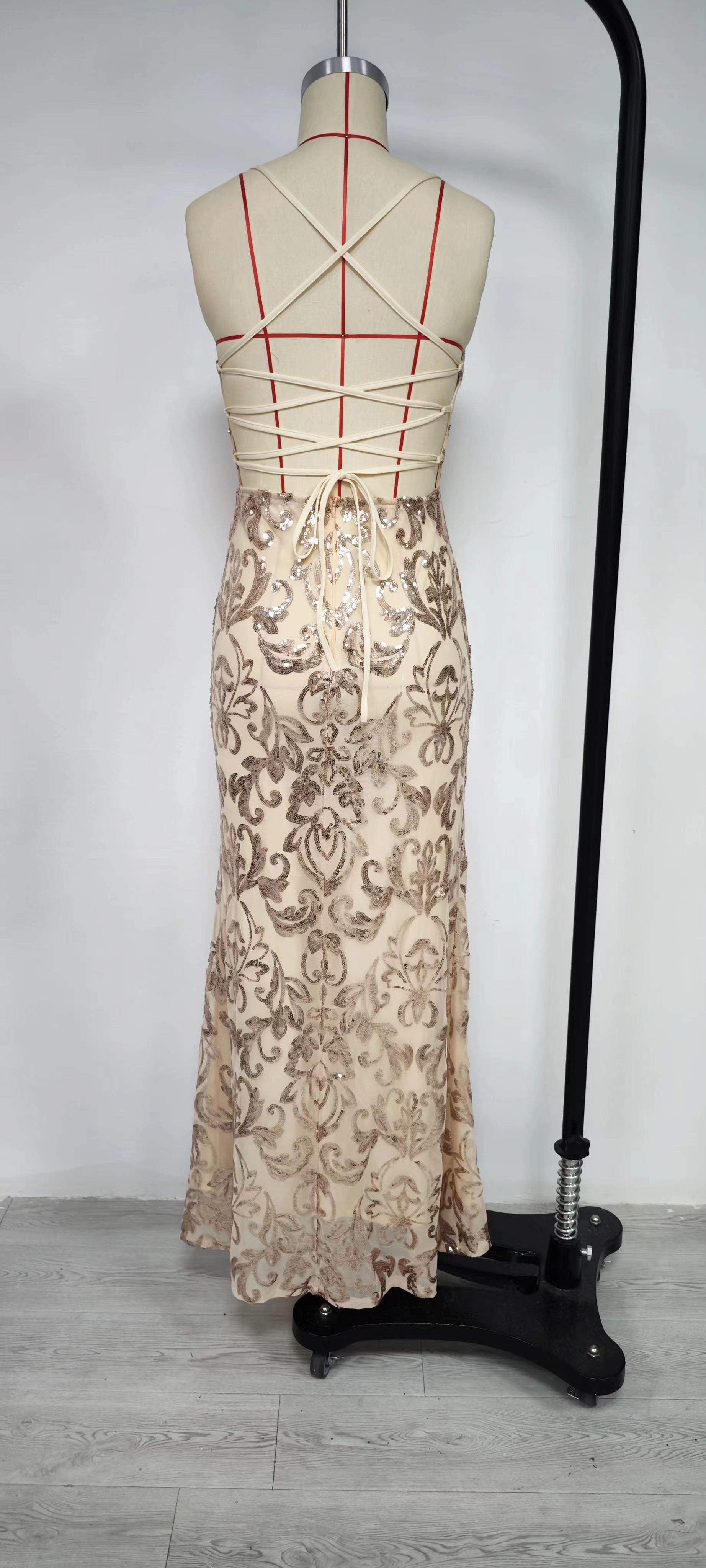 Women Sexy Off Shoulder Sequined Elegant Slit Formal Party Evening Dress 13