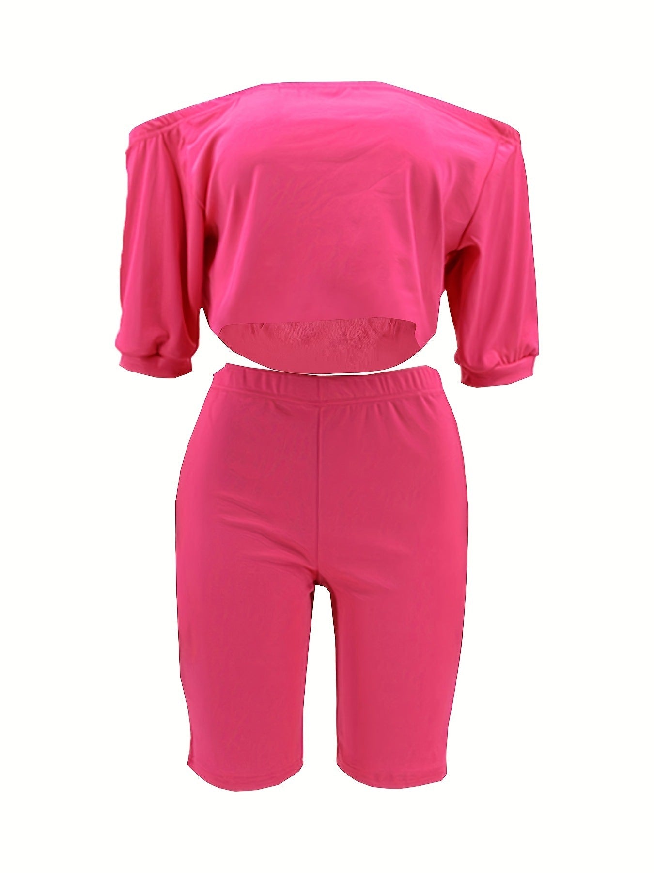 Off-Shoulder Top High-Stretch Shorts Summer Two-Piece Set 22