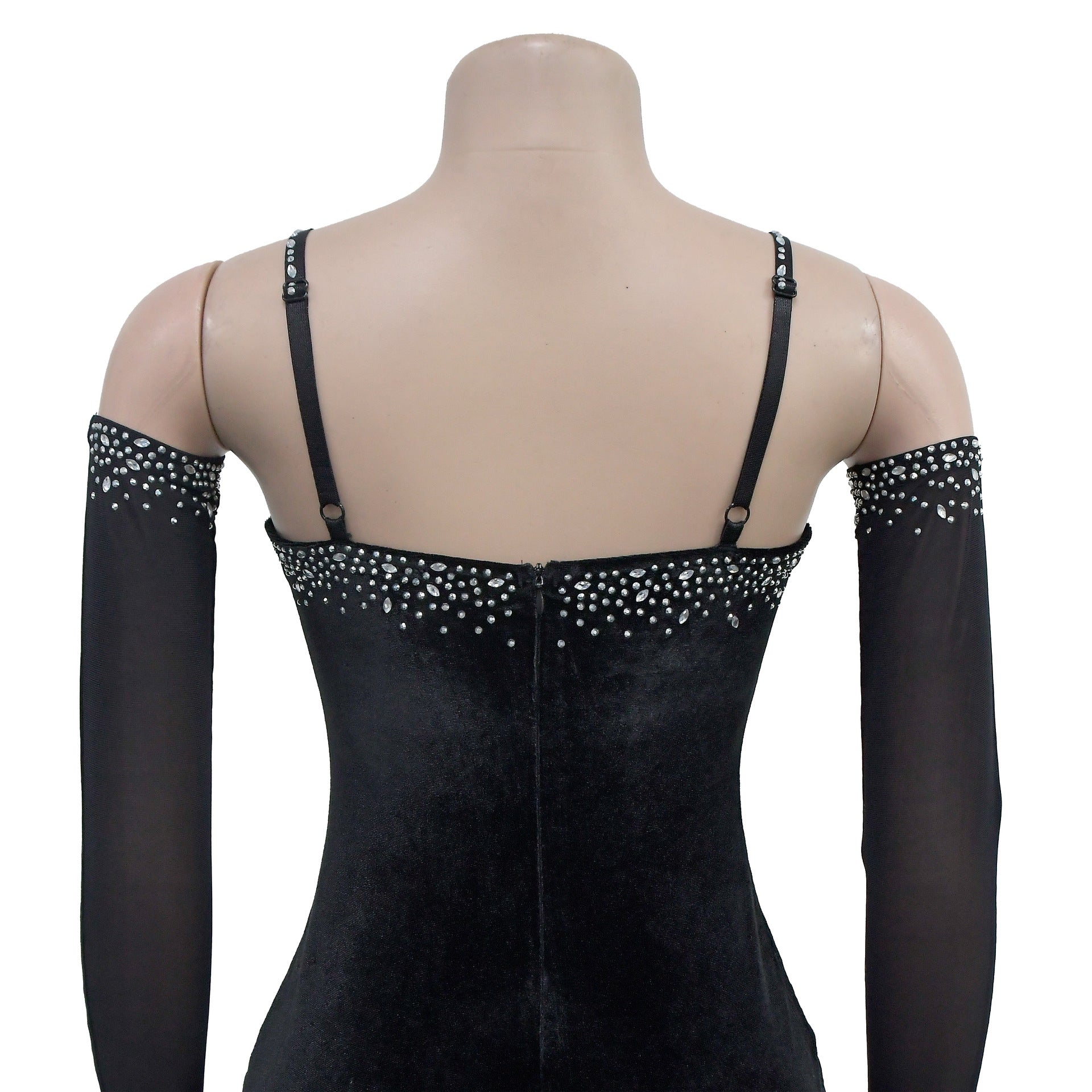 Women Solid Sexy Strapless Beaded Maxi Dress 19