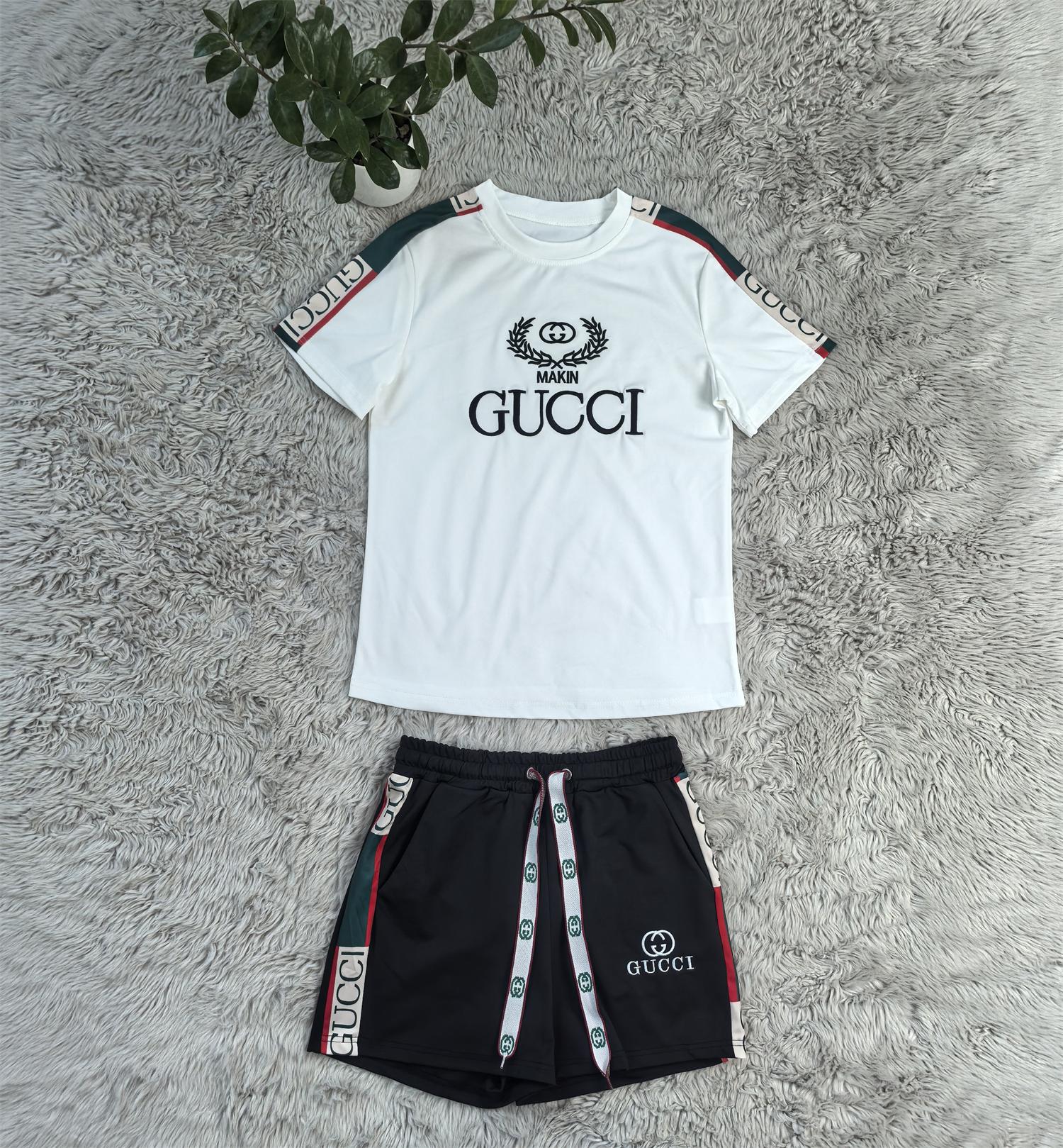 Fashionable Casual Embroidered Round Neck Top & Wide-Waist Ribbon Shorts Set 5