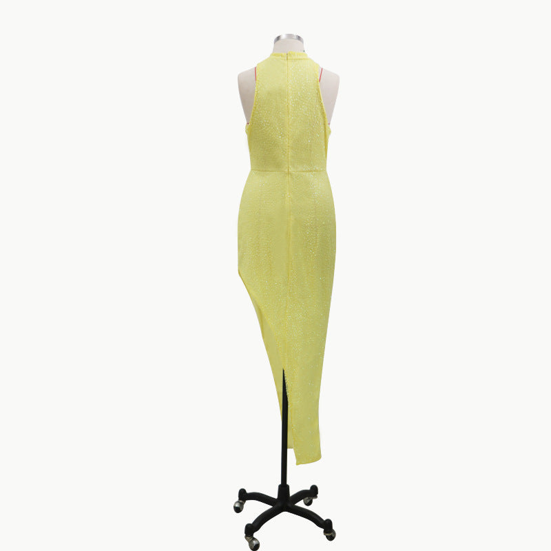 Women Sequin Sexy Slit Bodycon Formal Party Dress 11