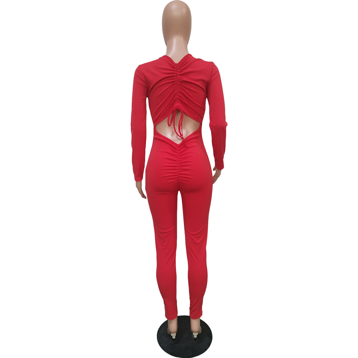 Women's Back Drawstring Scrunch Butt Sexy Jumpsuit 20