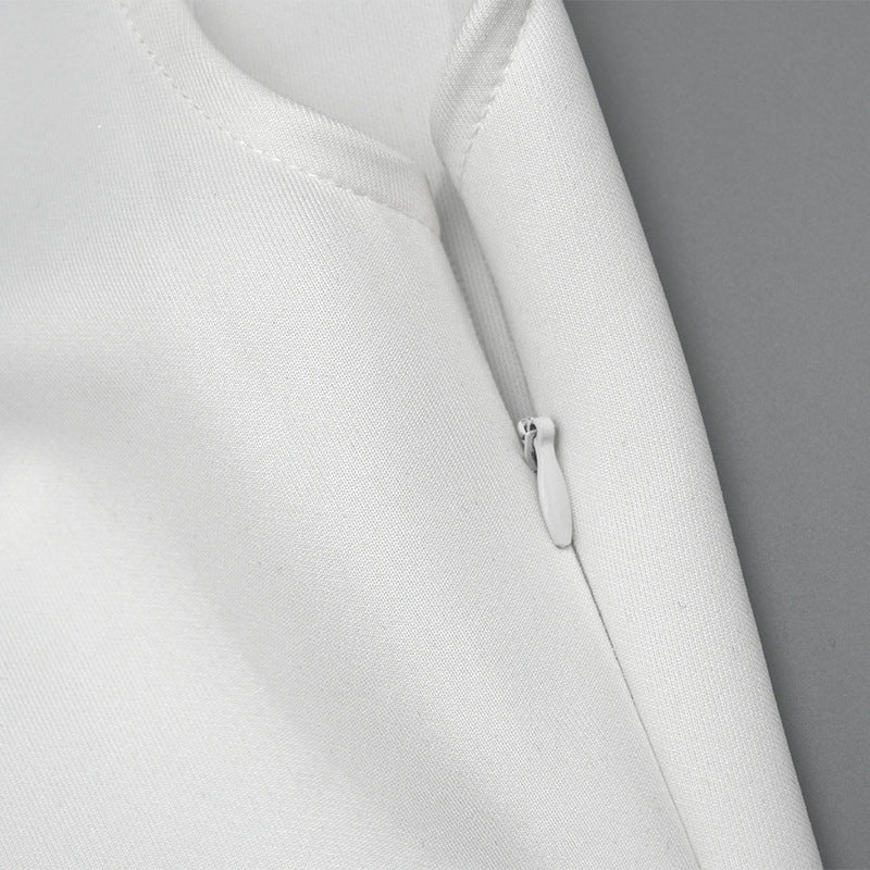 Spring Summer Square Neck Sleeveless Slim Waist Strap Dress 20