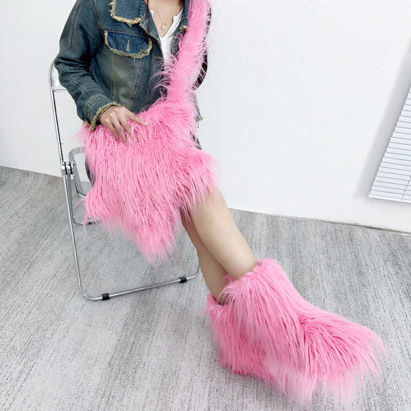 Fashion Girl Furry Messenger Bag 27