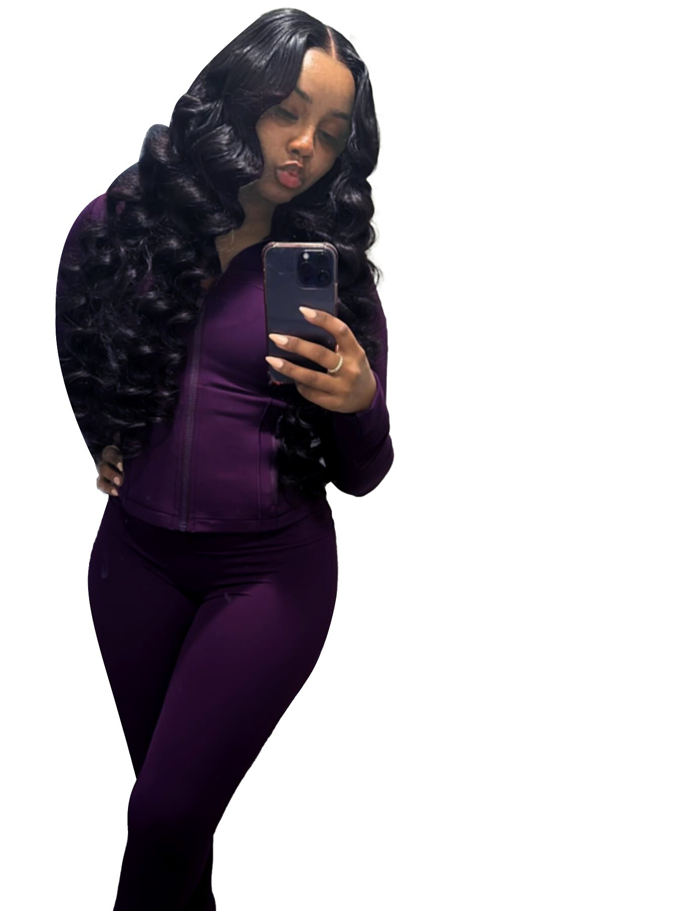 Sports Casual Women's Sexy Tight Fitting Long Sleeve Top Micro Bell Pants Two-Piece Set 22