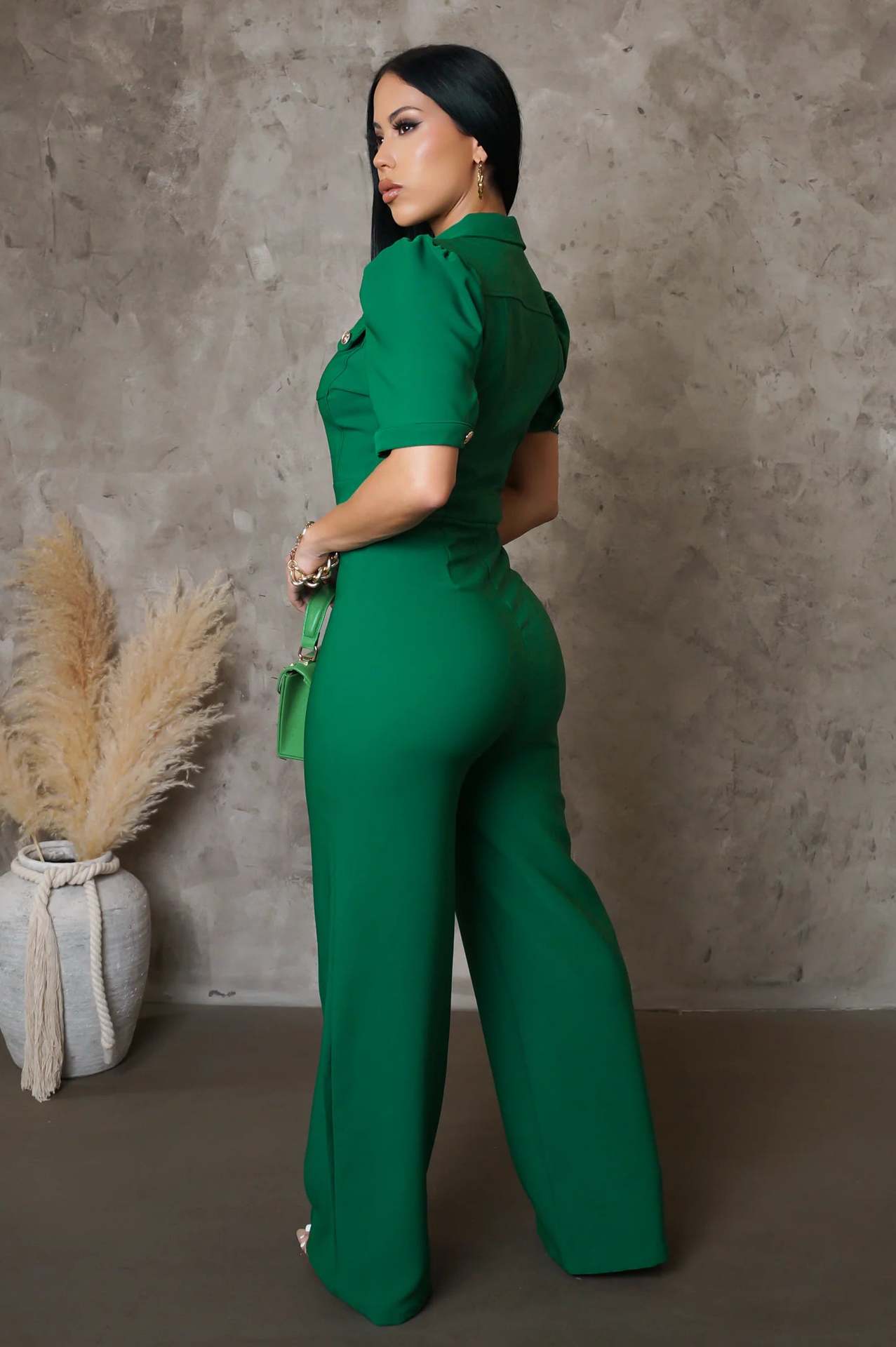 Women Style Patchwork short sleeve Jumpsuit 11