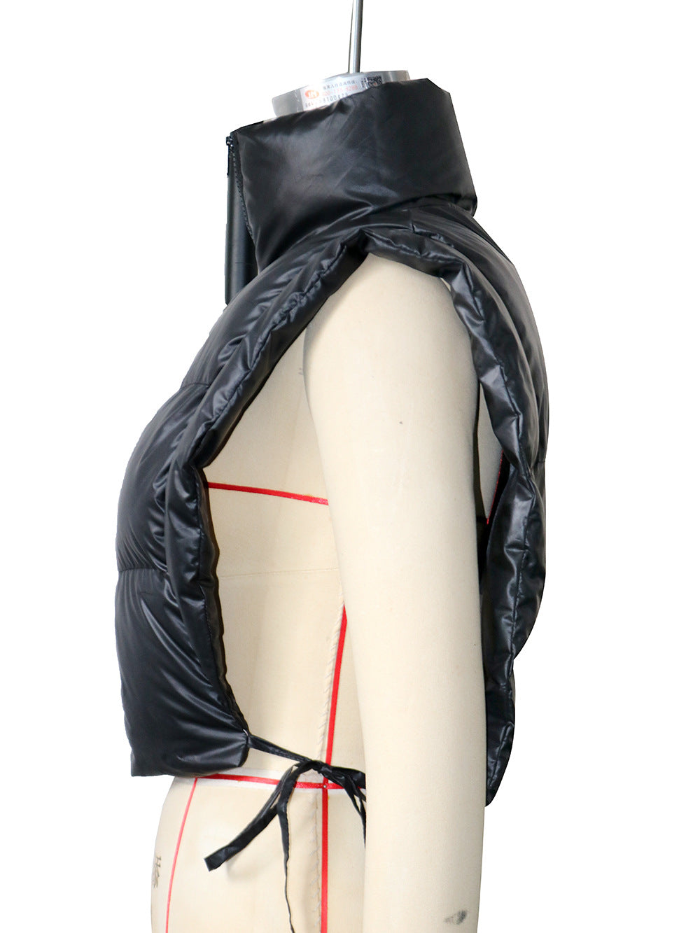 Women zippered padded vest 5