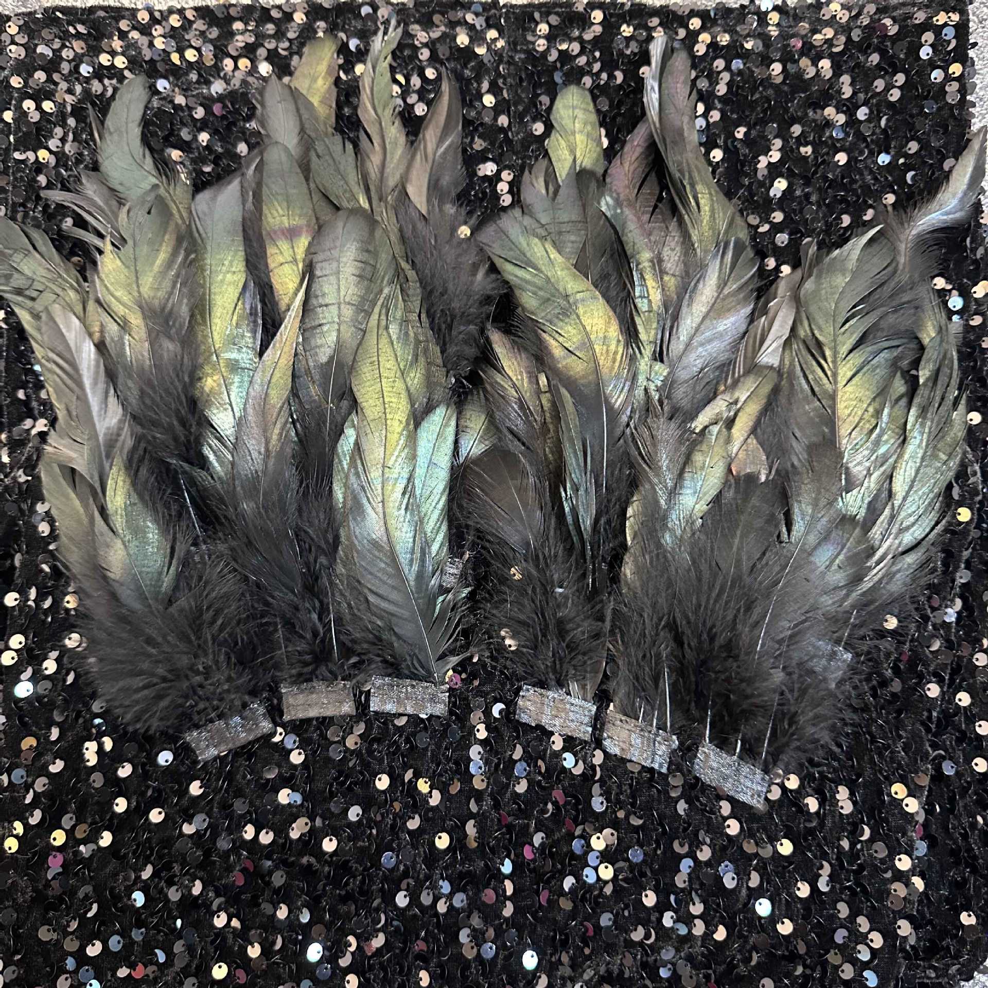 Sexy Feather Sequin Strapless Tight Fitting Slim Bodycon Dress 14