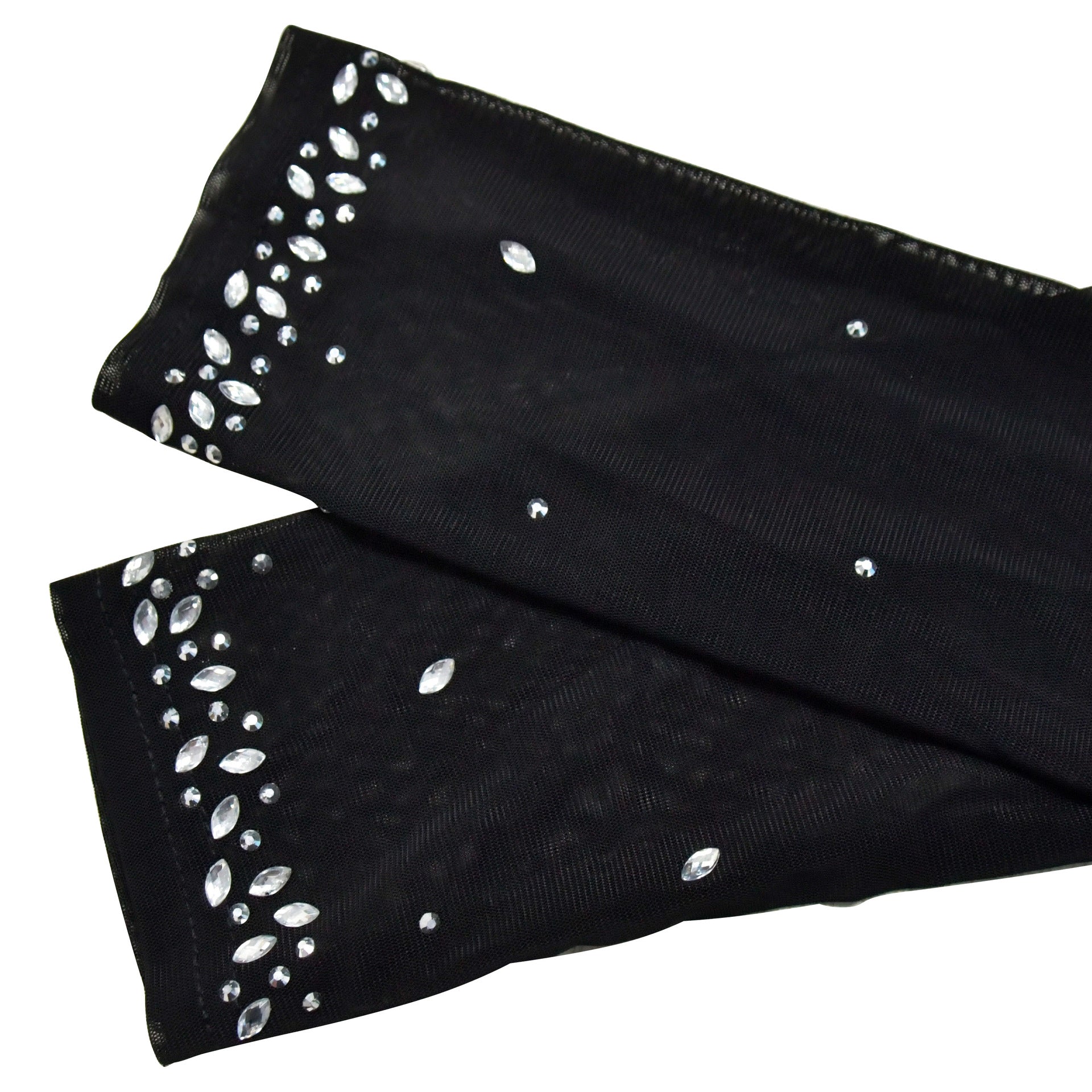 Fashionable Women's Solid Color Beaded Mesh Long-Sleeved Two-Piece Trousers Set 20