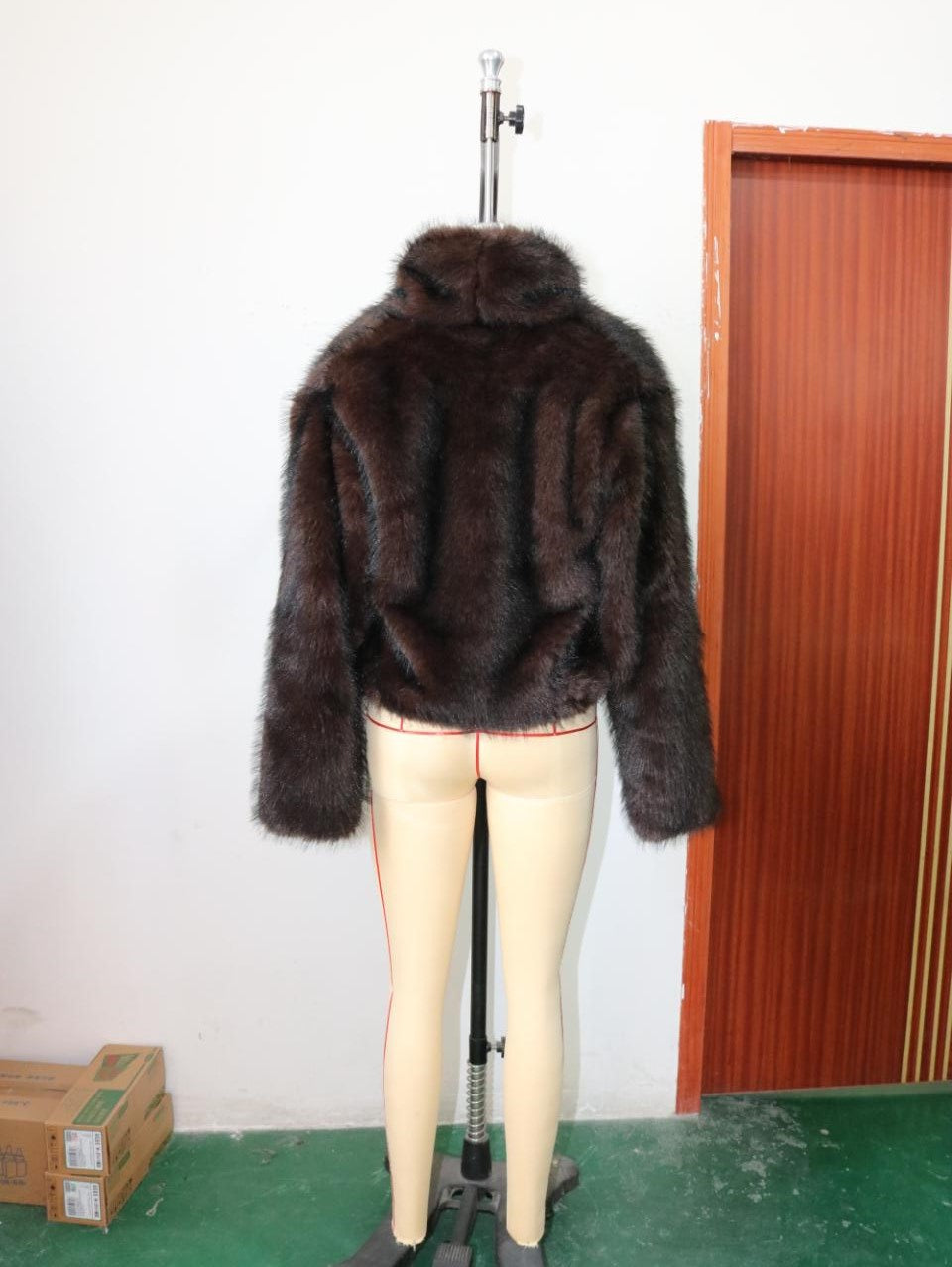 Women Fall/Winter Turndown Collar Pu-Leather Crop Jacket 13