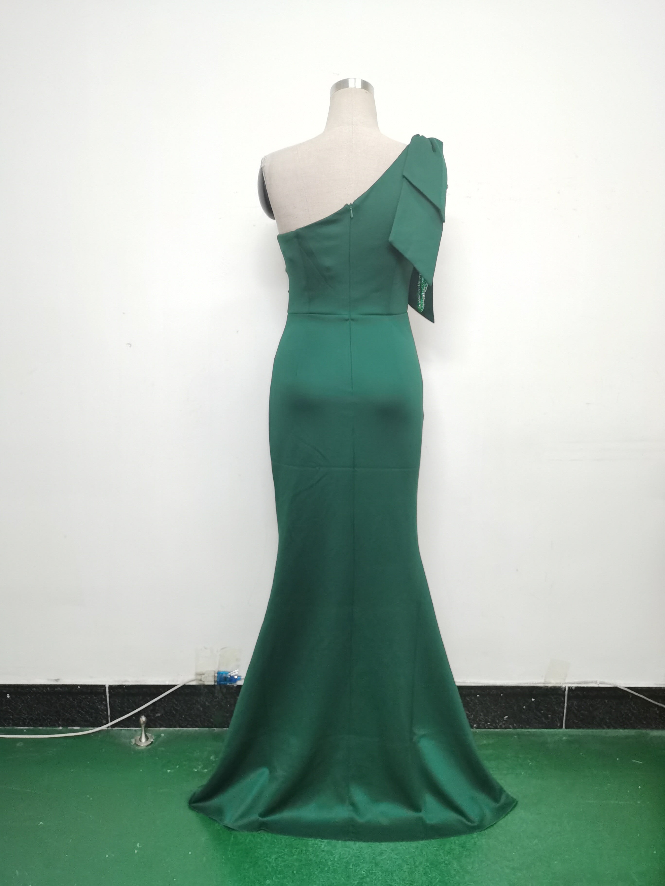 Beaded Lace Luxury Satin Evening Dress 24