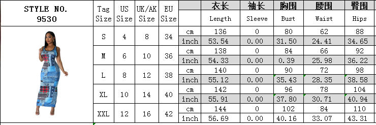 Casual Fashion Print Street Low Back Women's Long Dress 6