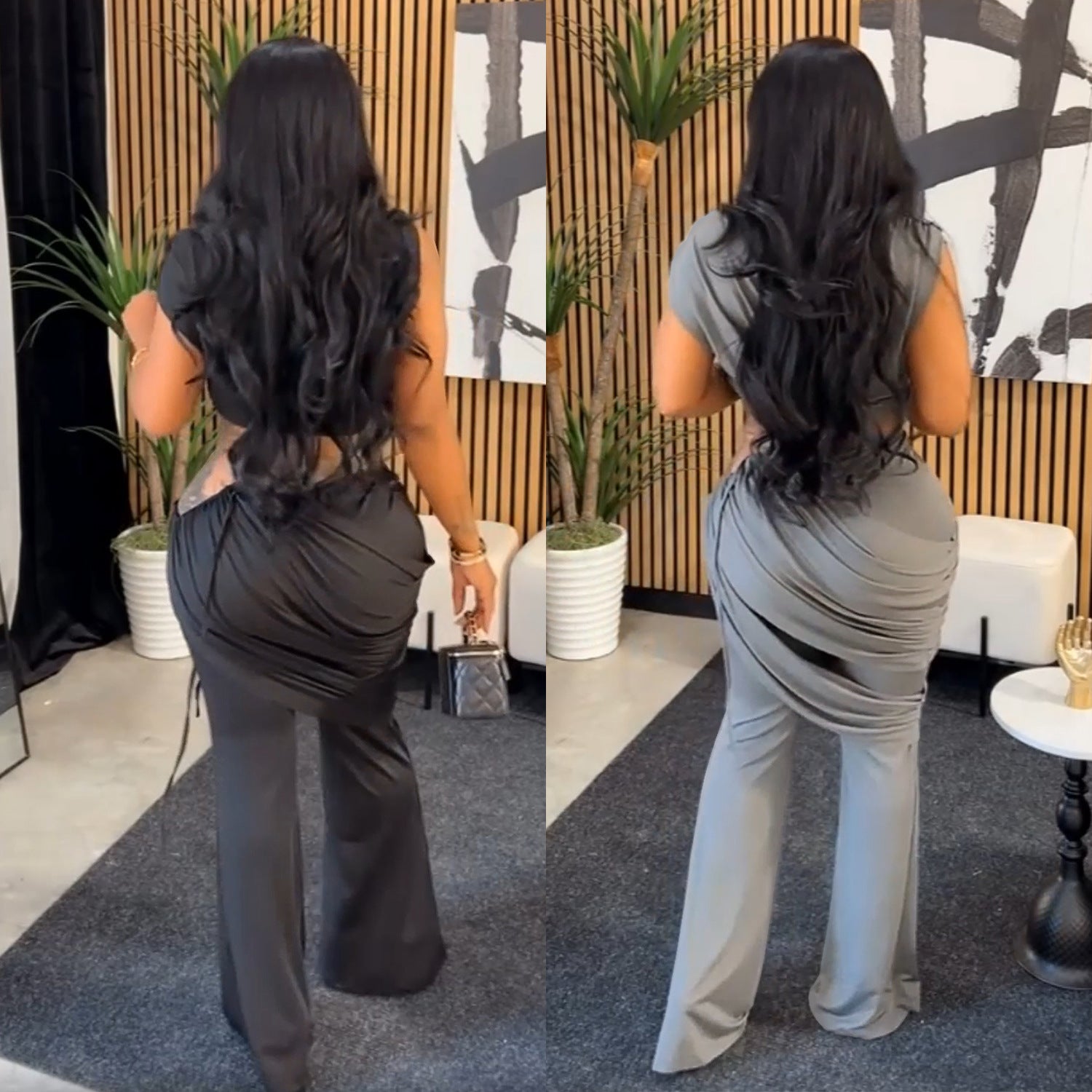 Women Casual Sleeveless Crop Top and Two-Piece Pants Set 4