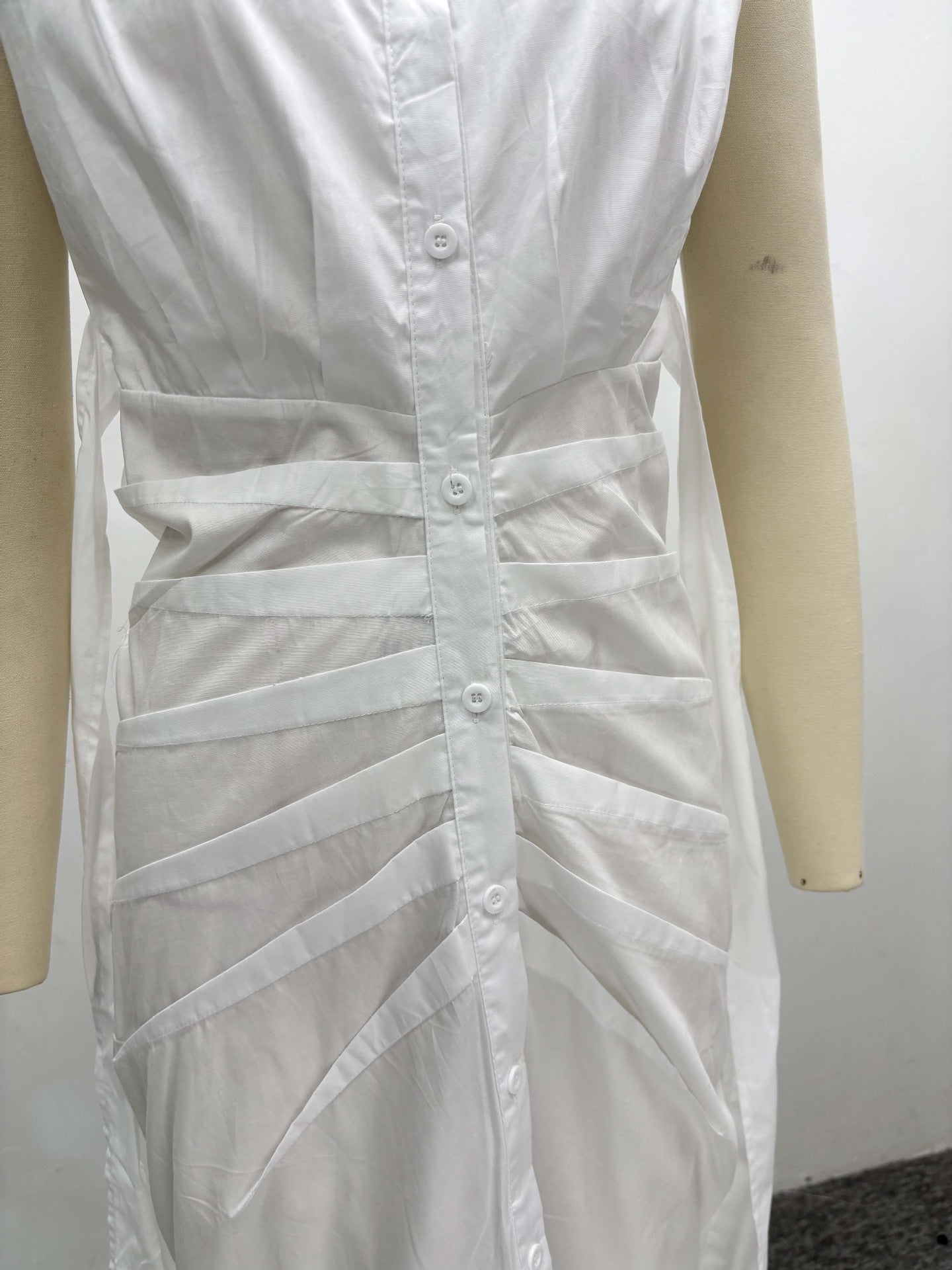 African Women scheming pleated sleeveless single-breasted maxi dress 13