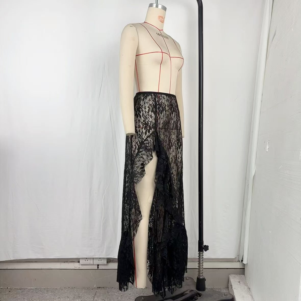 Women summer irregular lace split skirt 10