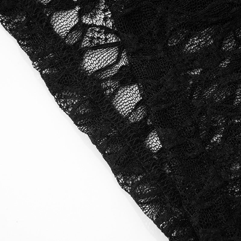 Women Sexy Lace Strapless Suspender Backless Mesh Jumpsuit 27