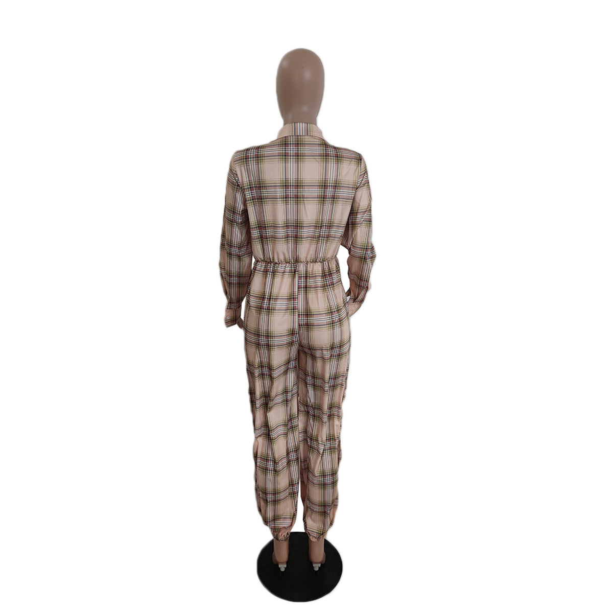 Women's Tie Dye Check Sexy Loose Jumpsuit 11