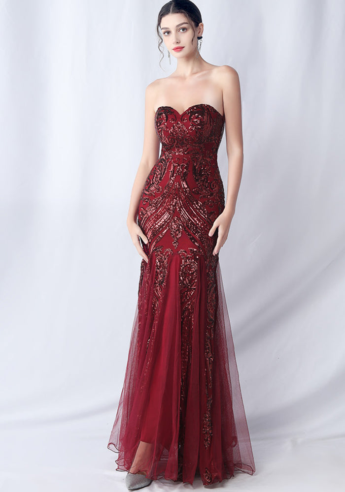 Plus Size Women Sequin Formal Party Maxi Evening Dress