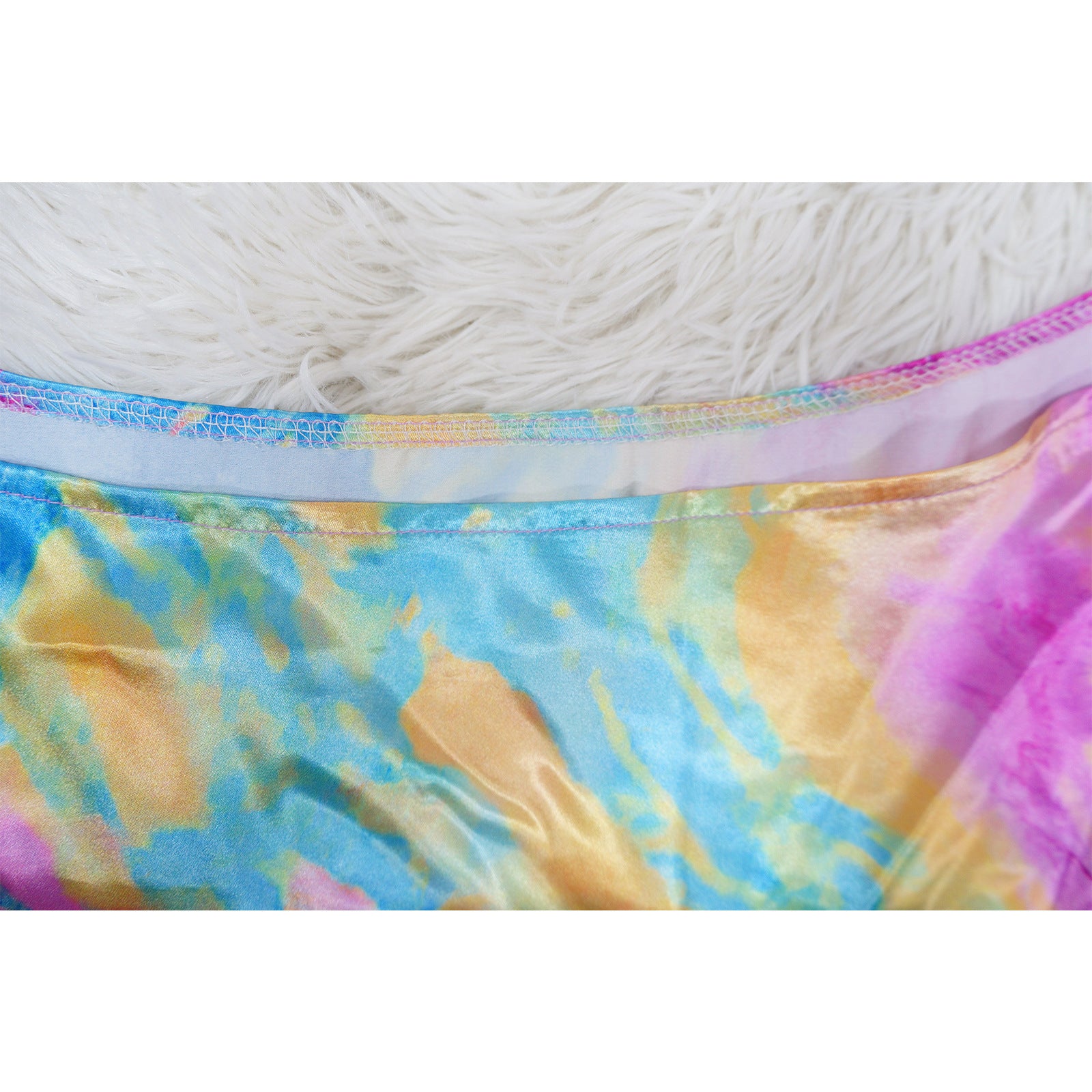 Fashion Women's Sexy Tie-Dye Printed Slash Shoulder High Slit Long Dress 14