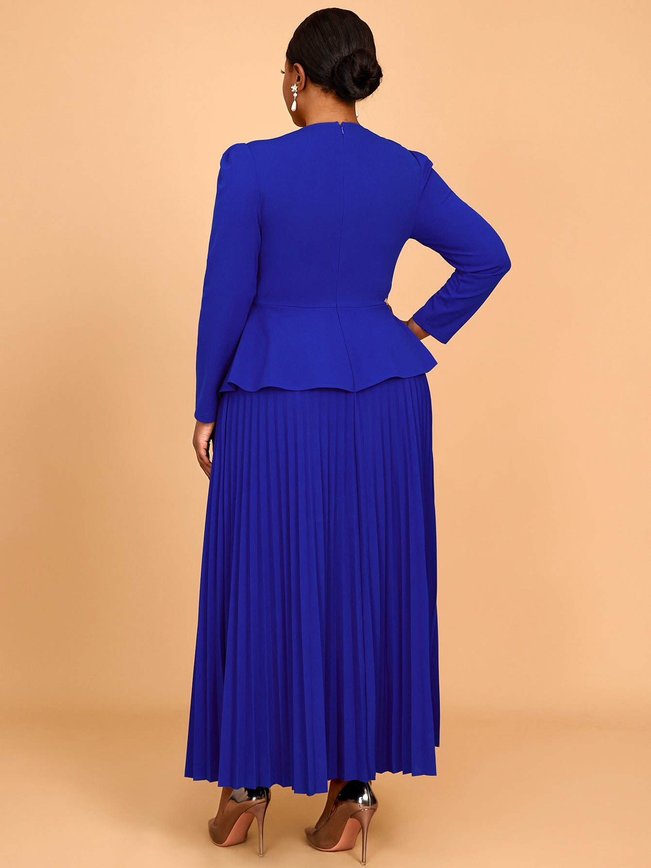 Women Rose Party Formal Party Ruffled Dress