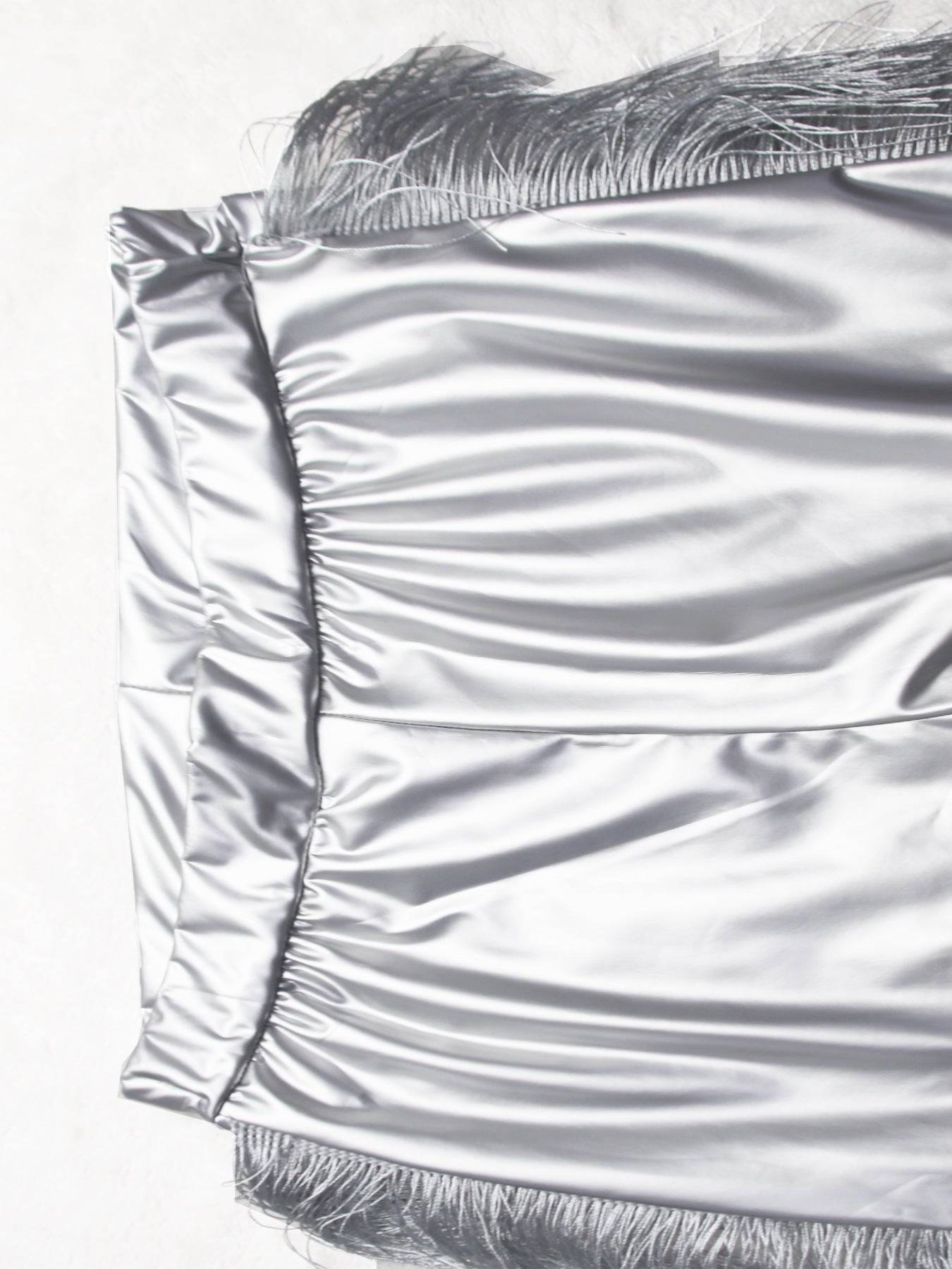 Sexy Strapless hollow tassel vest high waist Tight Fitting pants stretch leather two-piece set 17