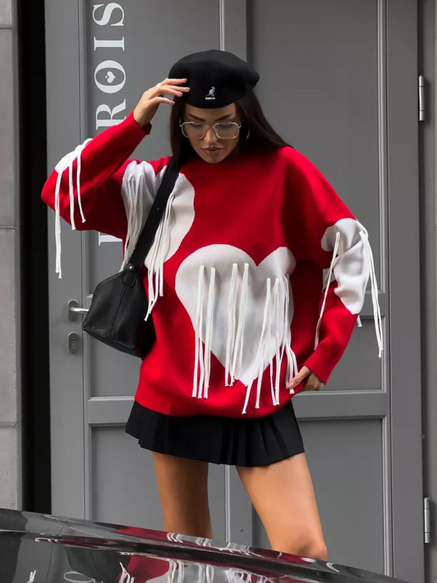 Trendy Print Lace Trim Round Neck Top 3