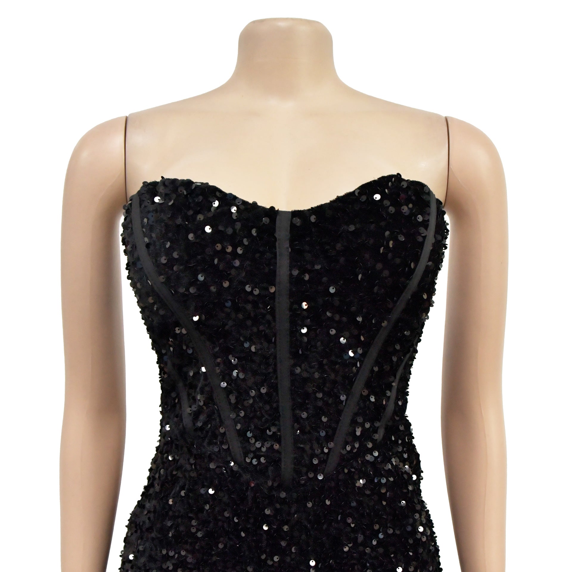 Fashionable Women's Solid Color Sequin Sleeveless Low Back Long Dress（customized,MOQ 6pcs/size/color,process time 7-10 days） 11