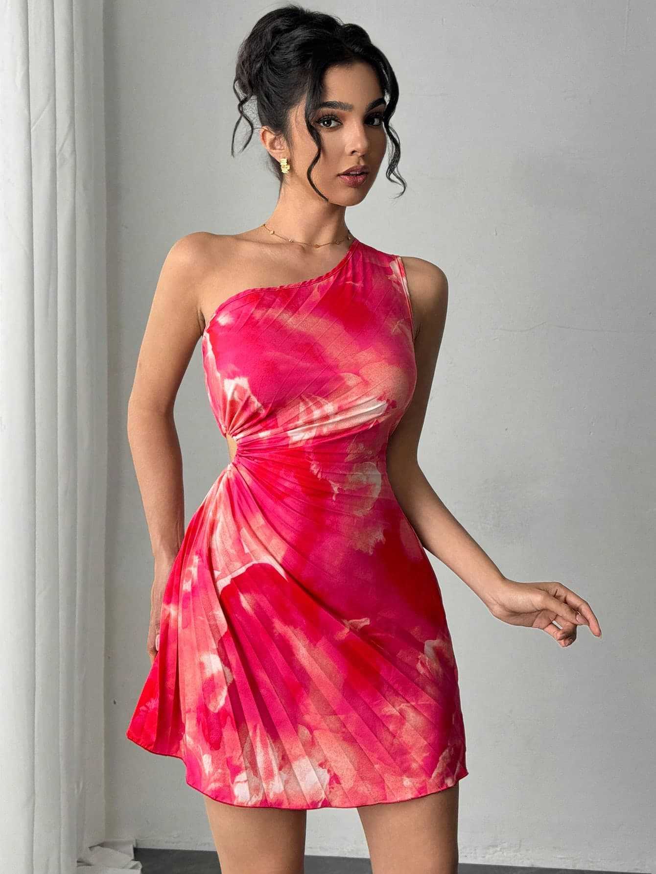 Women strapless casual sleeveless color matching dress 3