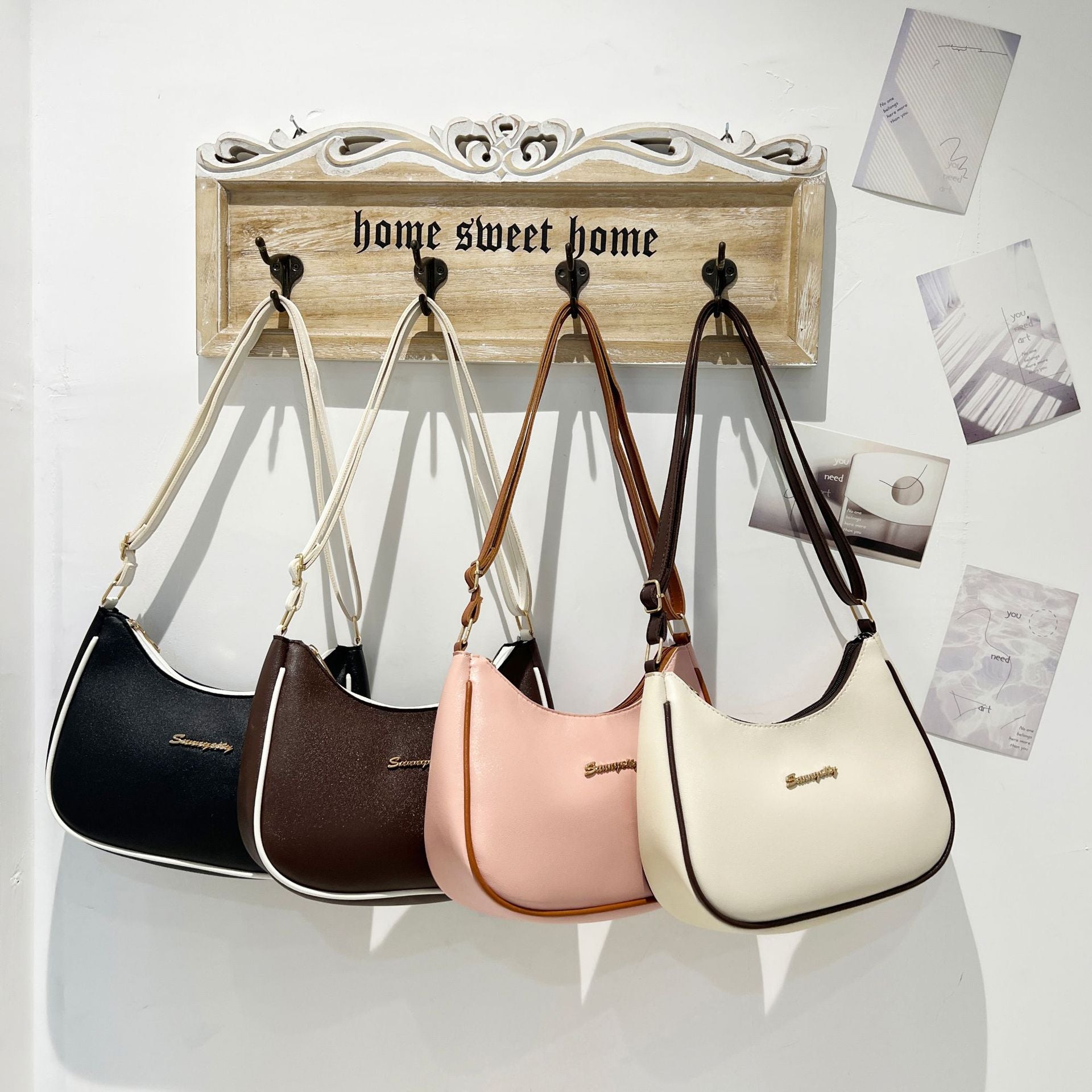 Contrast Color Underarm Bag Ladies Handbag Crossbody Bag Women's Shoulder Bag 15