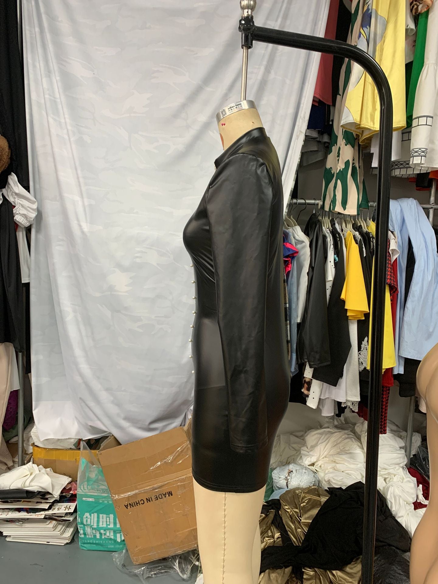 Women’s Casual Solid Color Zip-Up Mini Dress 6