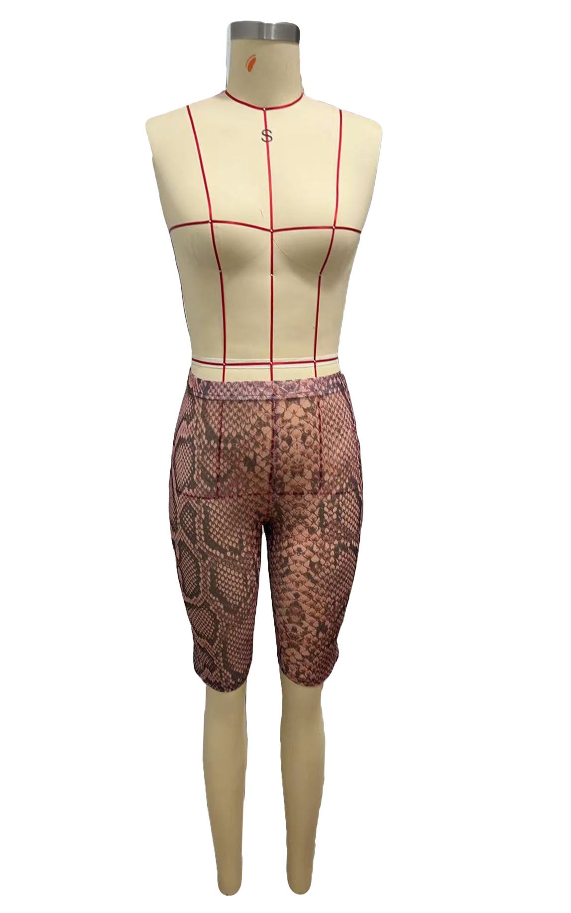 Women trendy stretchy animal print cropped pants 5