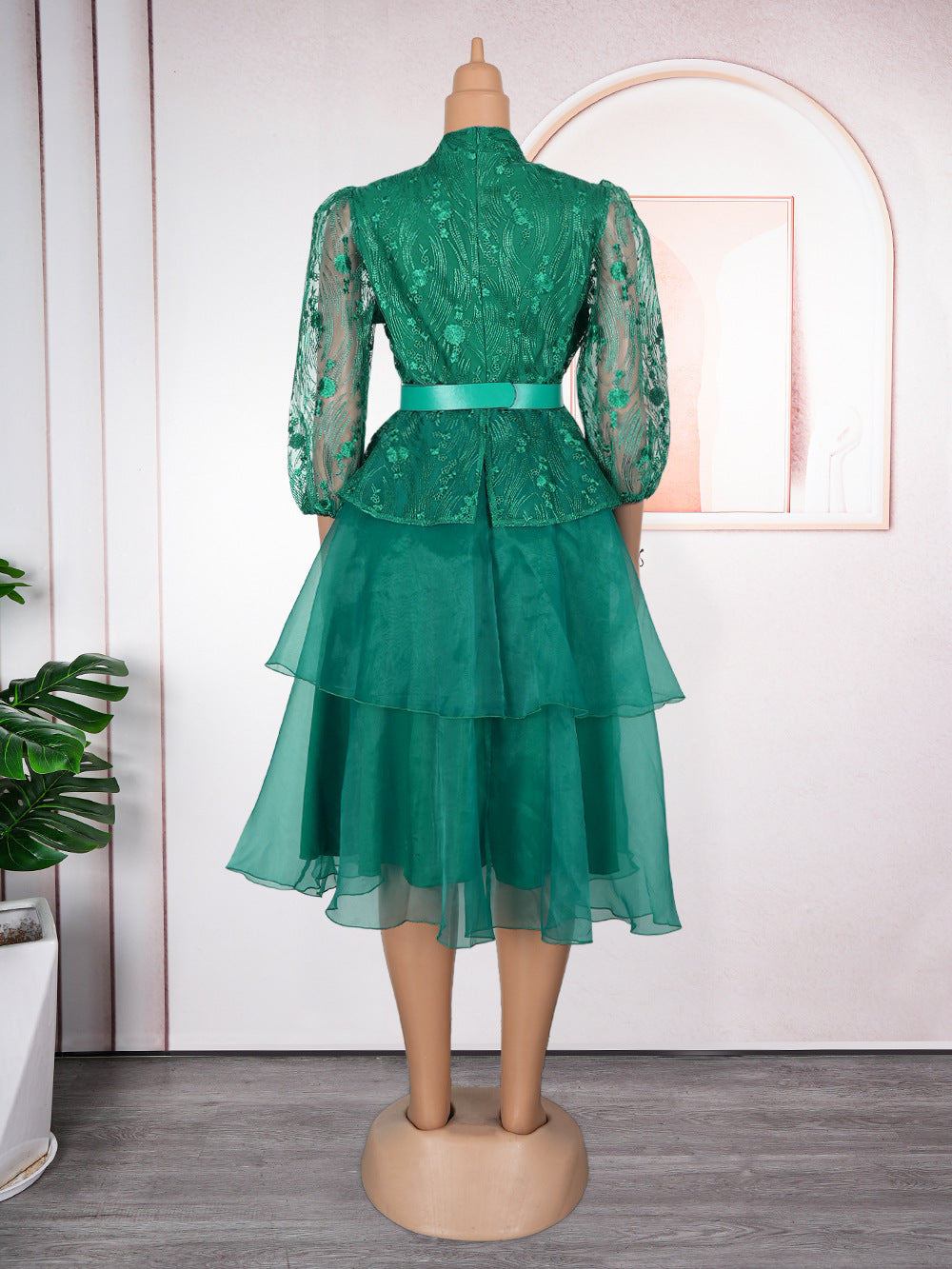 Plus Size Women's African Fashion Mesh Dress 11