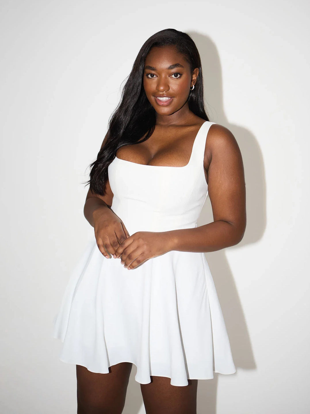 Women's Chic Solid-Color Slim Strappy Low-Back Sleeveless Dress 3