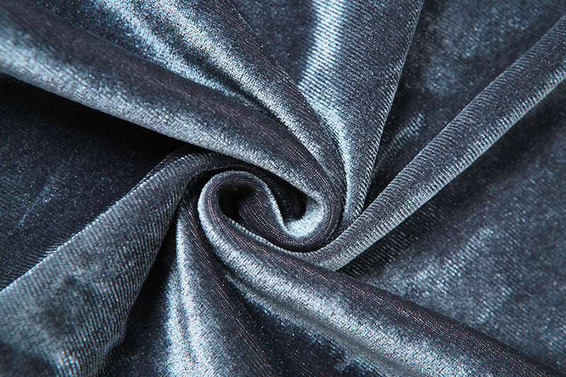 Autumn Women's Sexy Velvet Turtleneck Dress High Waist Straps Bell Bottom Pants Two Piece Set For Women 22