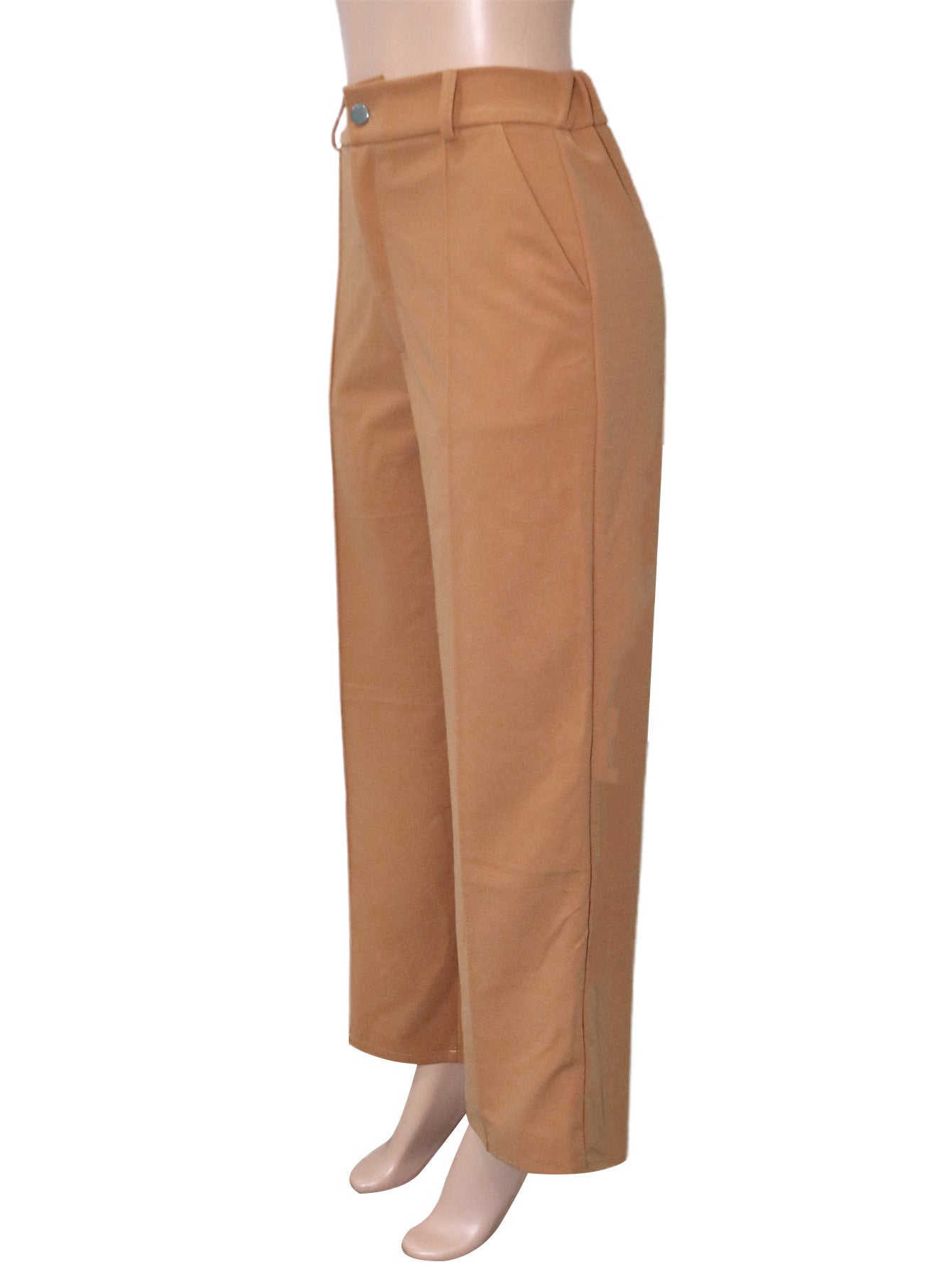 Women's Autumn Career Solid Color Wide-Leg Trousers Loose Straight-Leg Pants 14