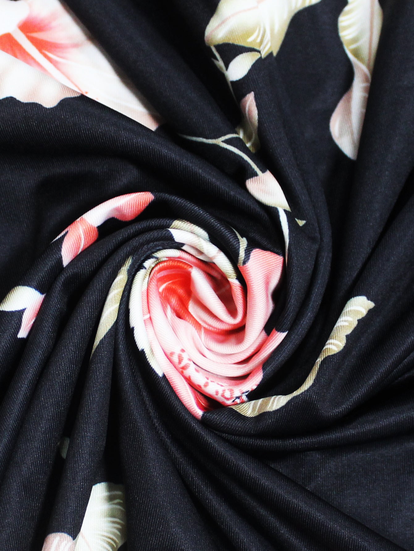 Spring & Autumn Women's Fashion Elegant Wrap V-Neck Half-Sleeve Print Belt Maxi Dress 140