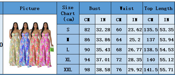 Fashion Ladies Summer Sexy Low Back Print Wide Leg Jumpsuit 14