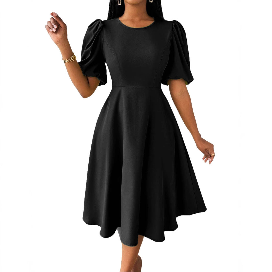 Sexy Fashion Summer Solid Color Short Sleeve Dress 7