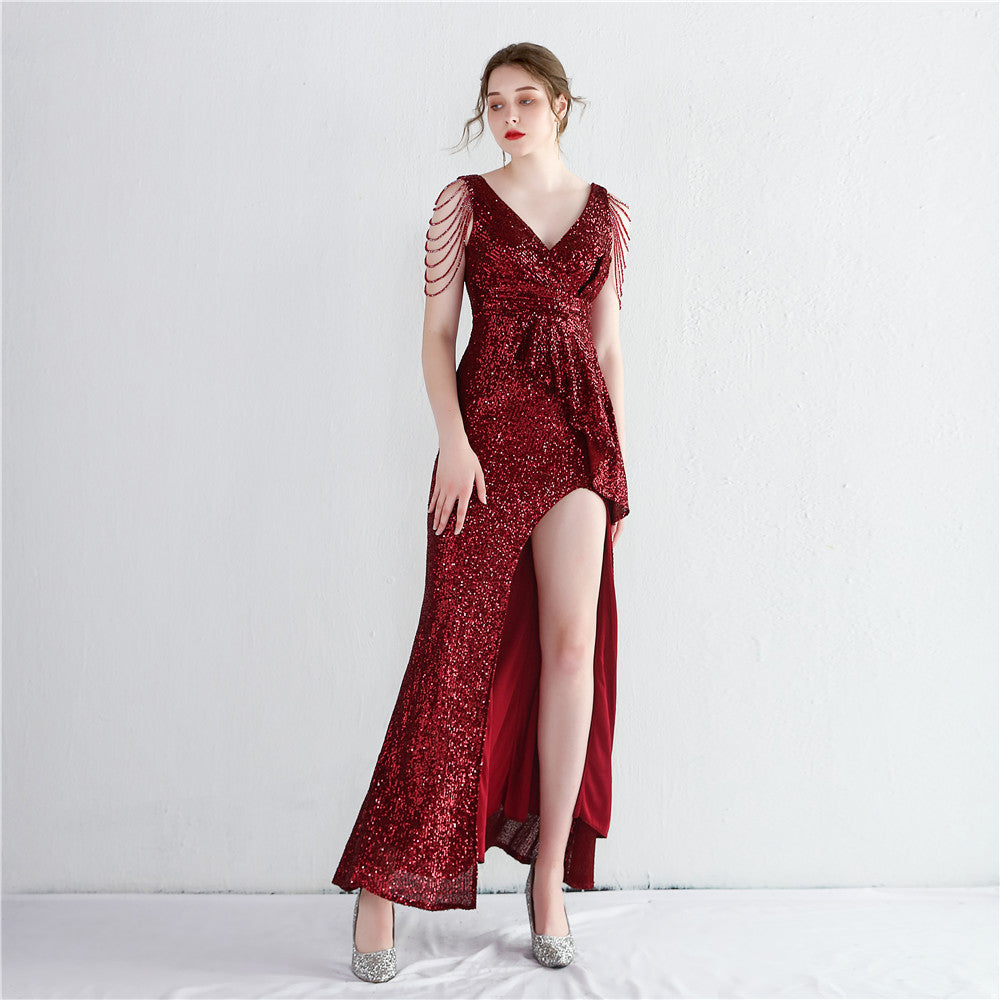 Women Sequin Sequin Long Evening Dress 13