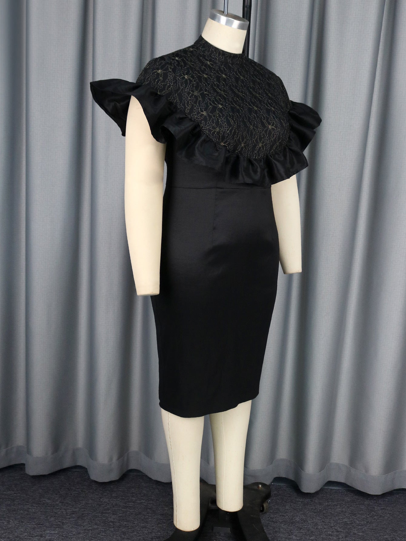 Elegant Chic Half Turtleneck Lace Party Dress 5