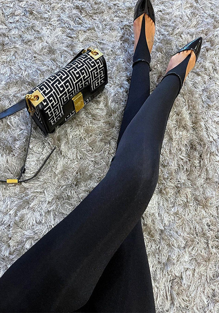 Foot-Legging High-Waist Gray Black Tight Fitting Slim Fit Stretchy Pants