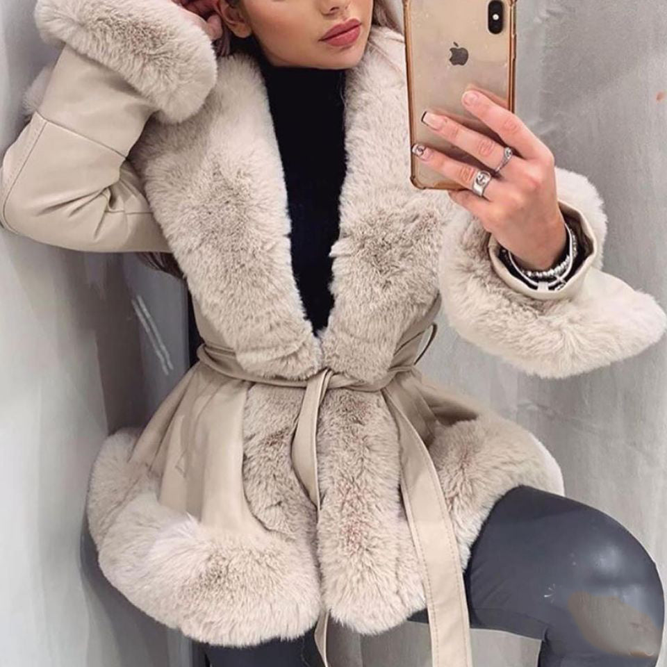 Women winter furry Faux warm jacket 13