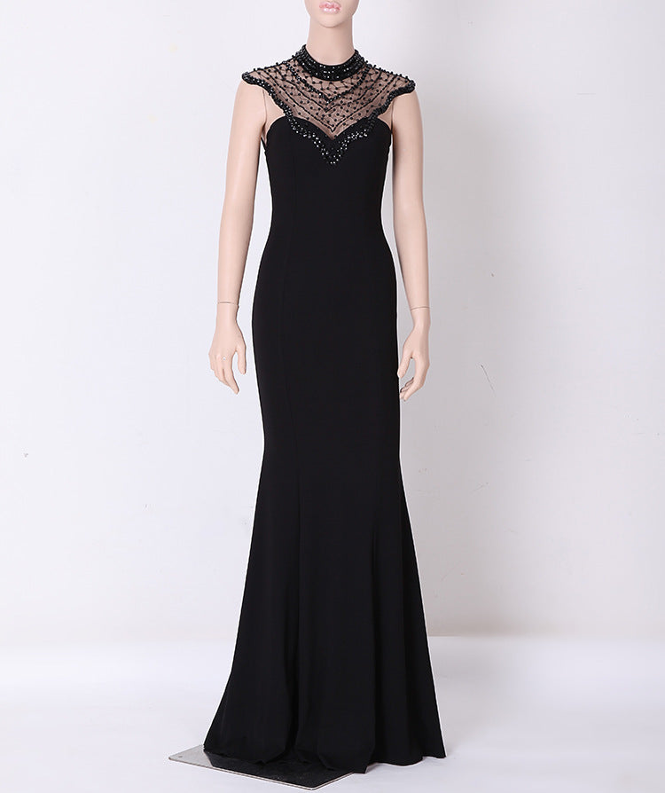Women Formal Party Mermaid Black Evening Dress 8