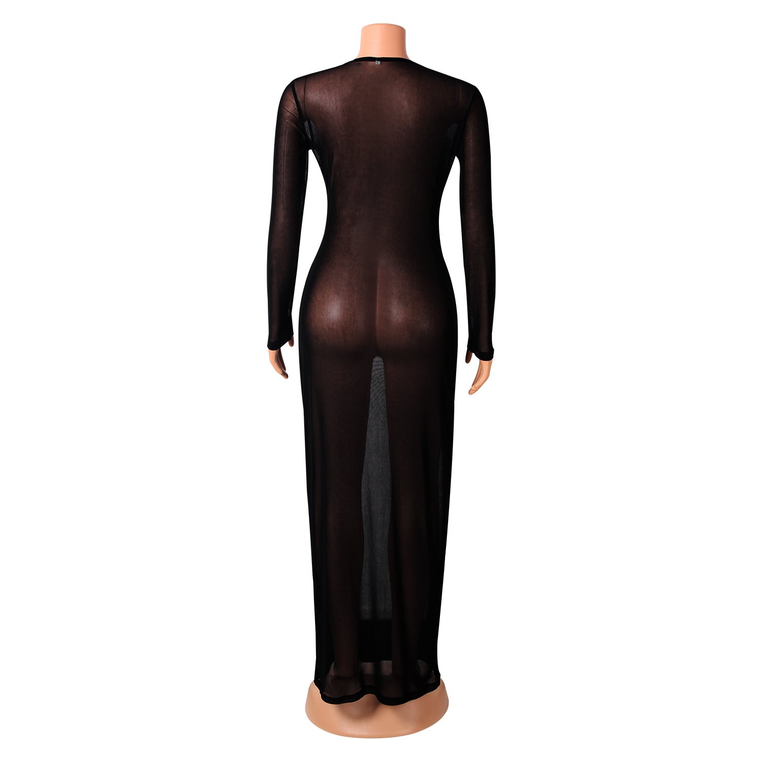 Women sexy mesh See-Through long-sleeved dress 13