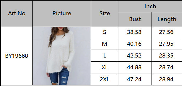 Women's Autumn And Winter Sweater Long Sleeve Fluffy Women's Pullover Knitting Shirt 7