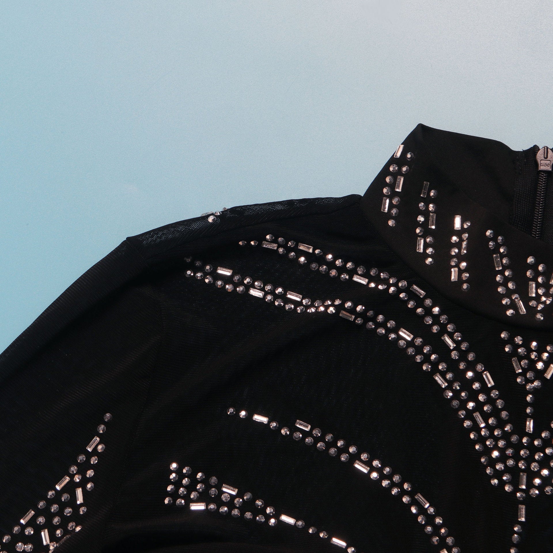 Sexy See-Through Beaded Mesh long sleeve Bodycon club dress 23