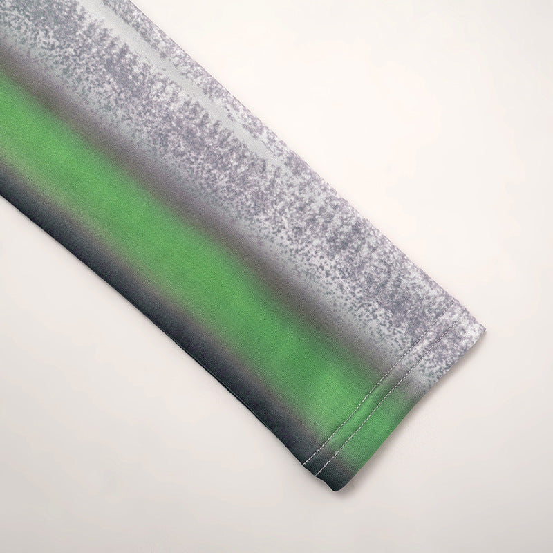 Women's Spring Round Neck Long Sleeve Print Solid Color Long Dress 11